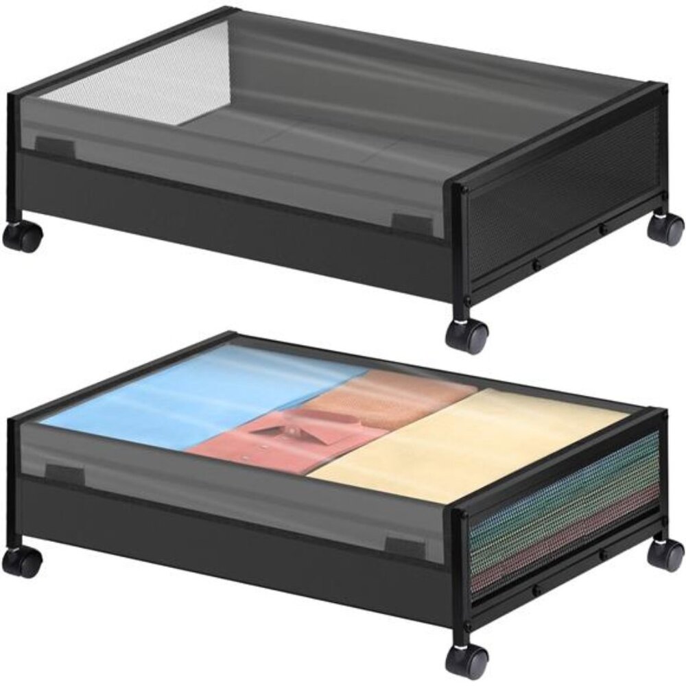 2-Pack Under Bed Storage with Wheels - Fulpower Rolling Underbed Organizer